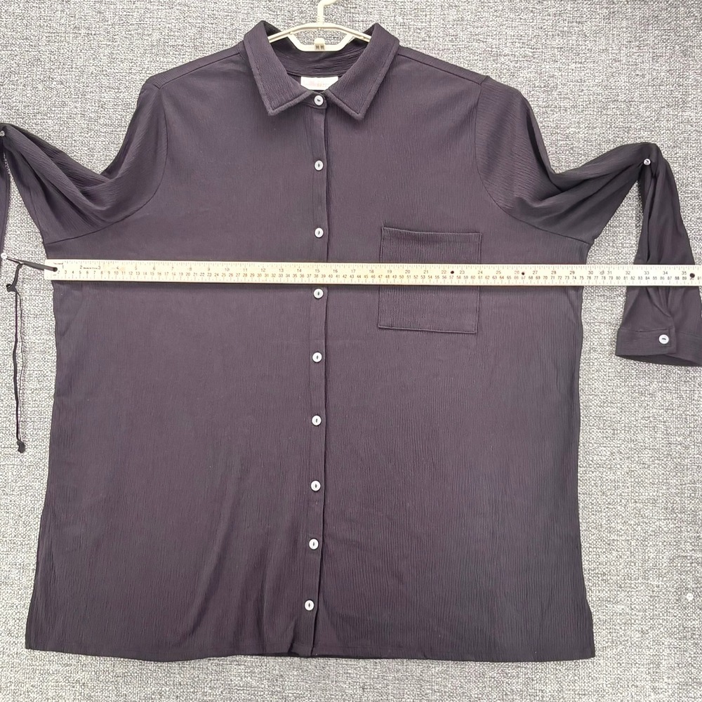 Belle by Kim Gravel Button Up Shirt Black 2X - Picture 8 of 14